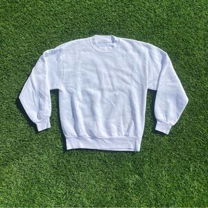 90s Vintage Clean Crisp White Cotton Crewneck Sweatshirt